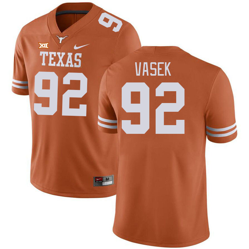Men #92 Colton Vasek Texas Longhorns 2023 College Football Jerseys Stitched-Orange